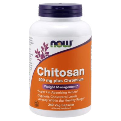 NOW FOODS, CHITOSAN mit Chrom 500mg Fettverbrennung 240 Veg. Kapseln SUPER PREIS