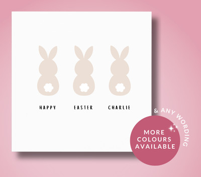 Frohe Ostern Karte, personalisierte Osterhase Karte für Tochter Sohn Enkelkind