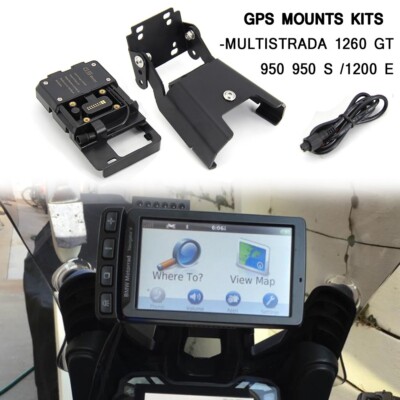 Charging Phone Holder Navigation GPS Mounts Bracket For Ducati Multistrada 1200