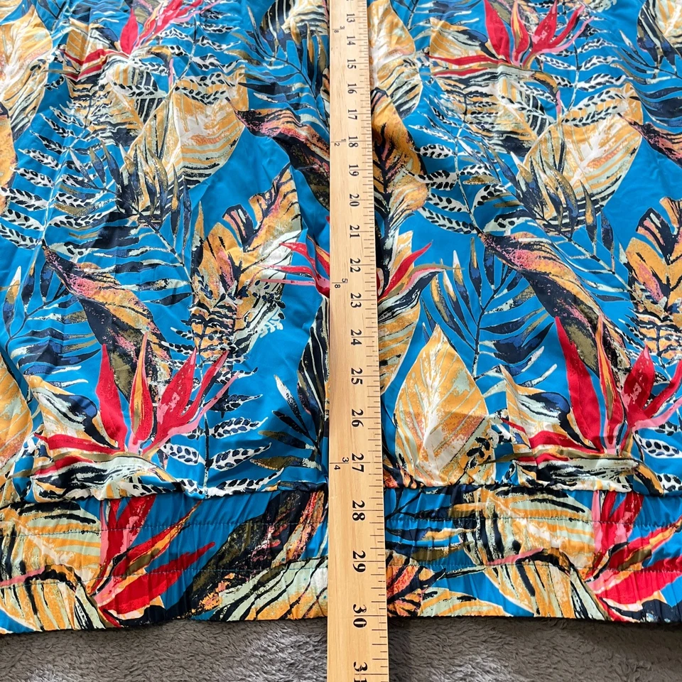 Chaqueta cortavientos Guess media cremallera azul hojas naturales multicolor para hombre talla XXL Foto 4 de 4