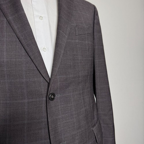 Jos A Bank Uomo 46L Blazer Marrone Check Cappotto Sportivo Giacca Lana - Foto 2 di 12