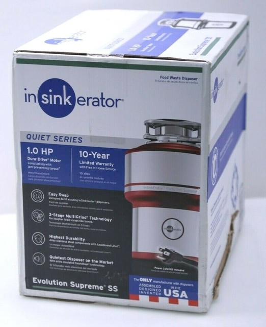 Emerson InSinkErator Supreme SS W/C Evolution Continuous Feed Garbage