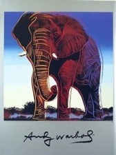 Andy Warhol Lithograph Endangered Species African Elephant 1999 With Stamp Rare