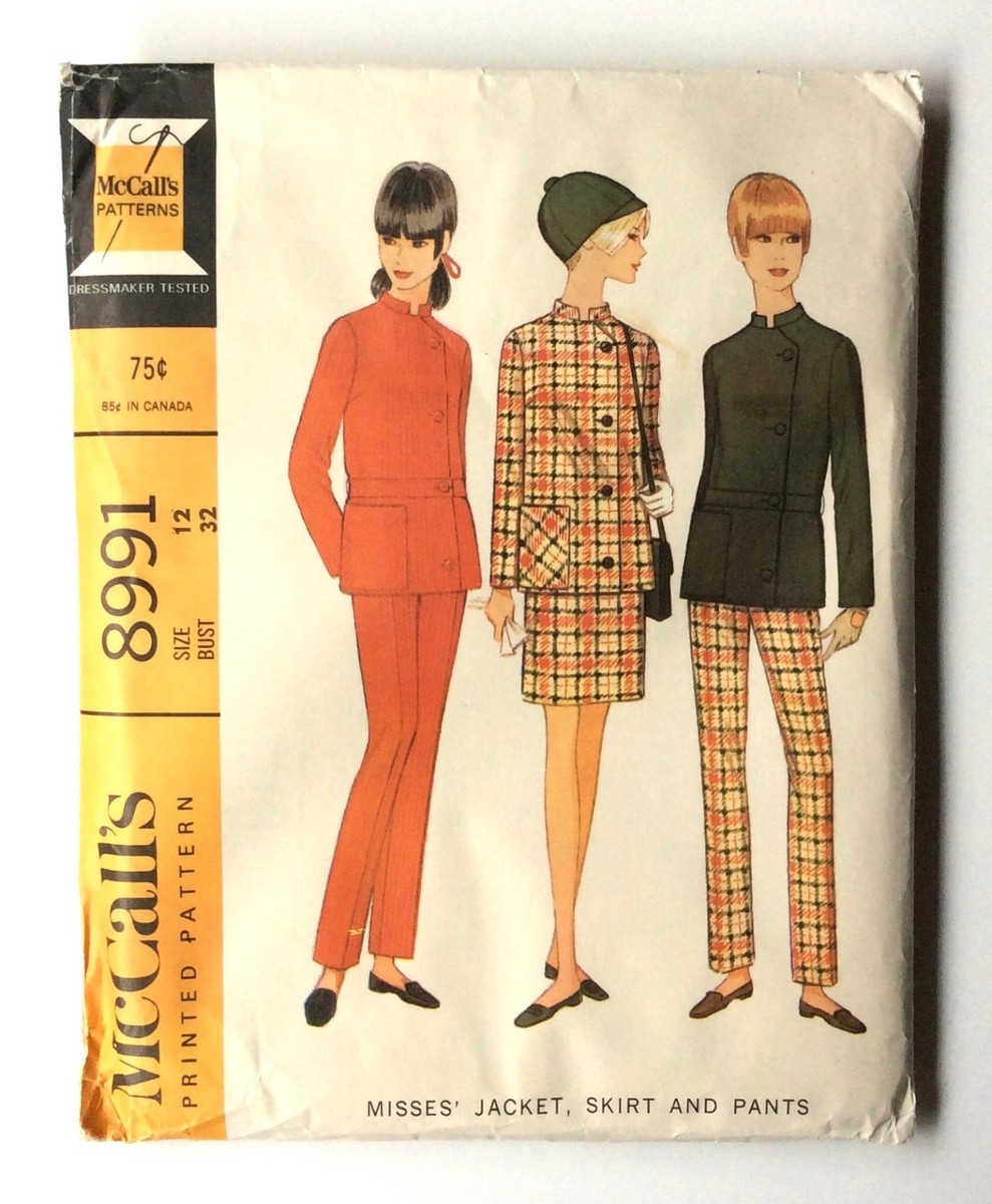 NAISSANCEネサーンス ORIGINAL PRINT  BLOUSON VTG 1967 McCalls 8991 Pattern Size 12 Carnaby Suit Sixties