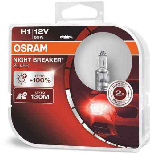 H1 OSRAM Night Breaker Silver Globes Bulbs (Twin Pack) 3200K - Picture 1 of 3