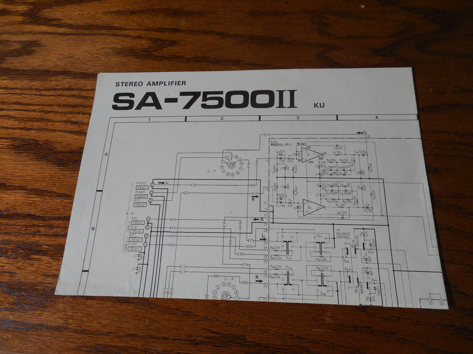 Pioneer SA-7500 II Amplifier Schematic