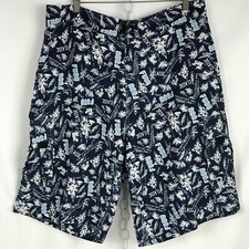 FUBU Men Board Shorts Urban Cargo Pockets Streetwear Blue 36 DEADSTOCK 90s