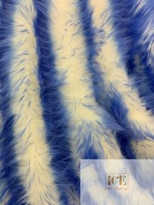 Royal Blue 2 Tone Fake Faux Fur Shaggy Long Pile - 64" Wide -Fabric By The Yard