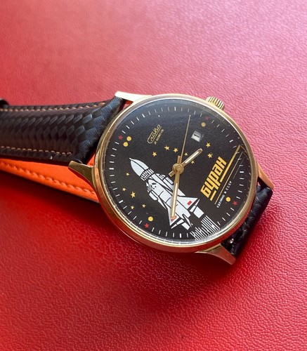 Vintage Slava Space Buran Soviet Mechanical Men's Wristwatch - Picture 3 of 14