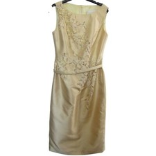 John Charles Women Midi Evening Bodycon Party Yellow Summer Ladies Dress Size 10
