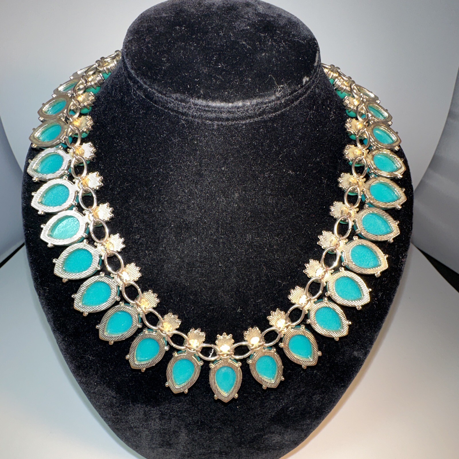 Large Beautiful Statement Necklace. Turquoise In … - image 6