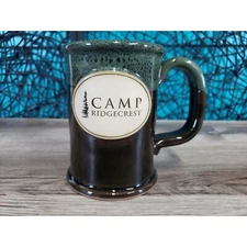 Handmade Camp Ridgecrest Ceramic 16 OZ BROWN GREEN Mug Cup SUNSET HILL USA