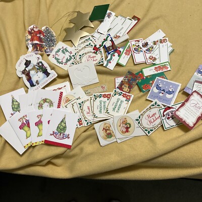Vintage Christmas Gift Tag Lot Approximately 75.  See Photos New