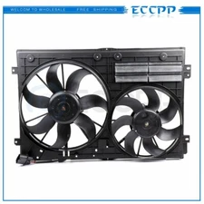 Radiator Condenser Cooling Fan Assembly For 2009 2010 2011 2012-2017 Audi TT
