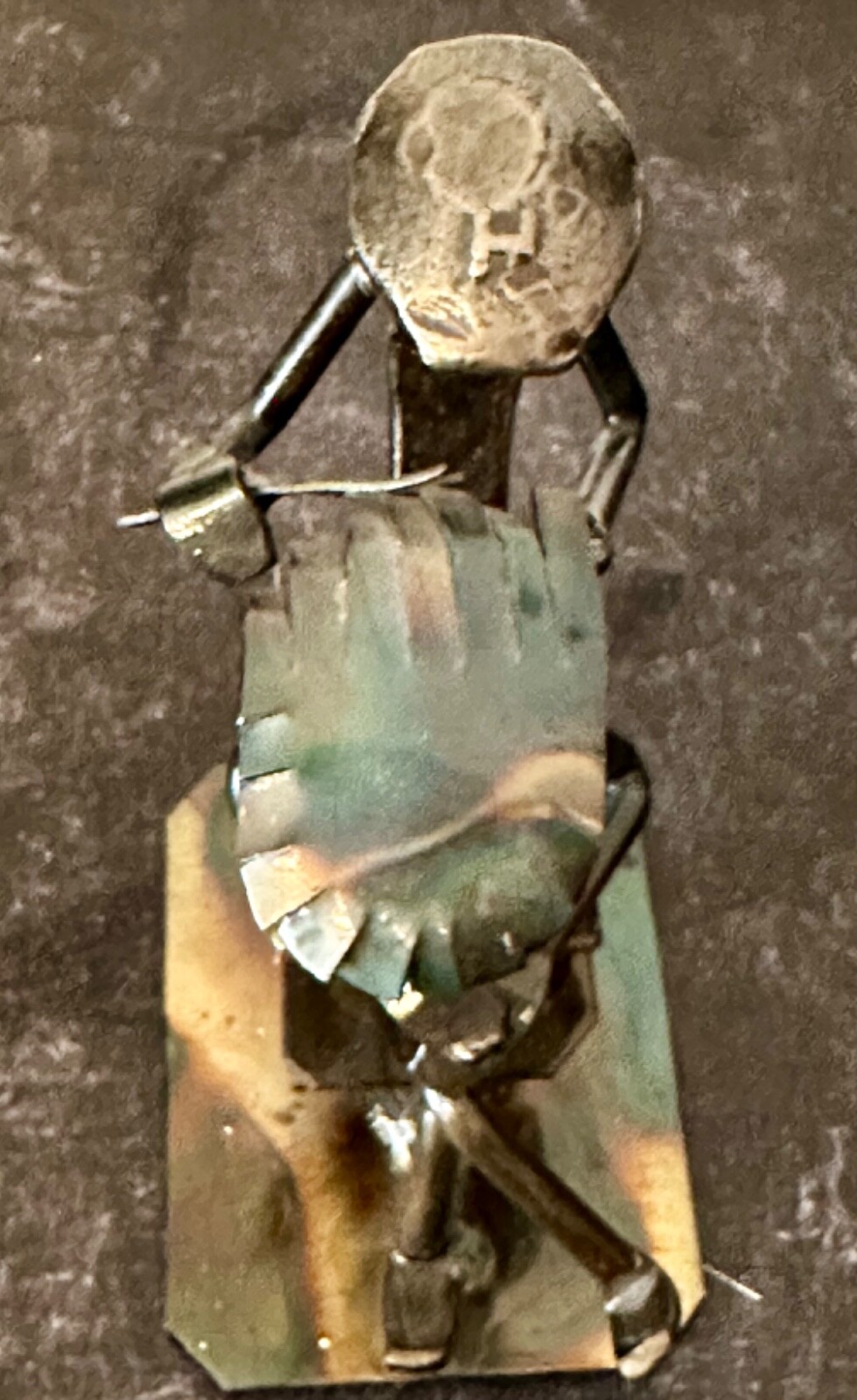 ROLAND METAL ART Railroad Spike Sculpture Hairdresser and Client eBay