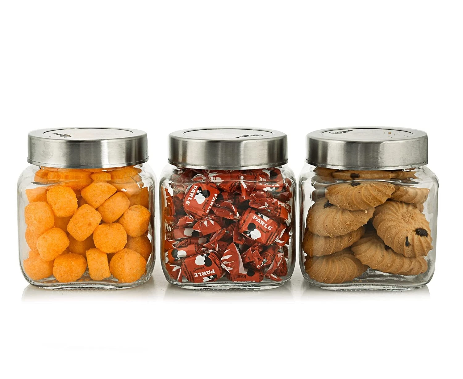 Cubikal Kitchen Container Glass Jar Set with Steel Cap Glass Grocery Pack Of 3
Opens in a new window
