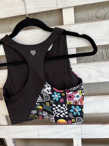 Justice Oh So Soft Sports Bra Girl's Size 38-XL Daisy & Good Vibes NWT. - Picture 6 of 9