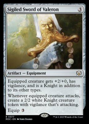 x1 Sigiled Sword of Valeron R MTG Commander: March of the Machine M/NM, English