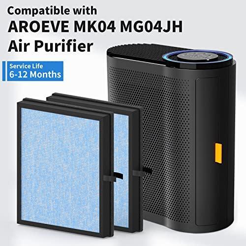 Filtro HEPA E Carbone Attivo Per Purificatore AROEVE MK04 - Compatibile, 2 Pezzi