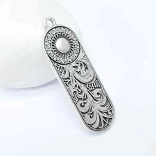 Elegant Scrollwork Pendant, Boho Charms, Earring Charms, Silver Dangle Pendant