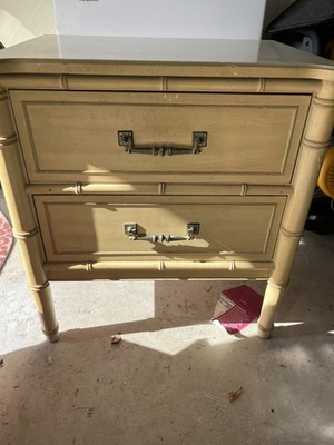 Vintage Coastal Faux Bamboo Nightstand, Bali Hai Style