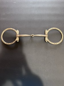 SILVER BARBED WIRE Brown Steel SNAFFLE horse bit