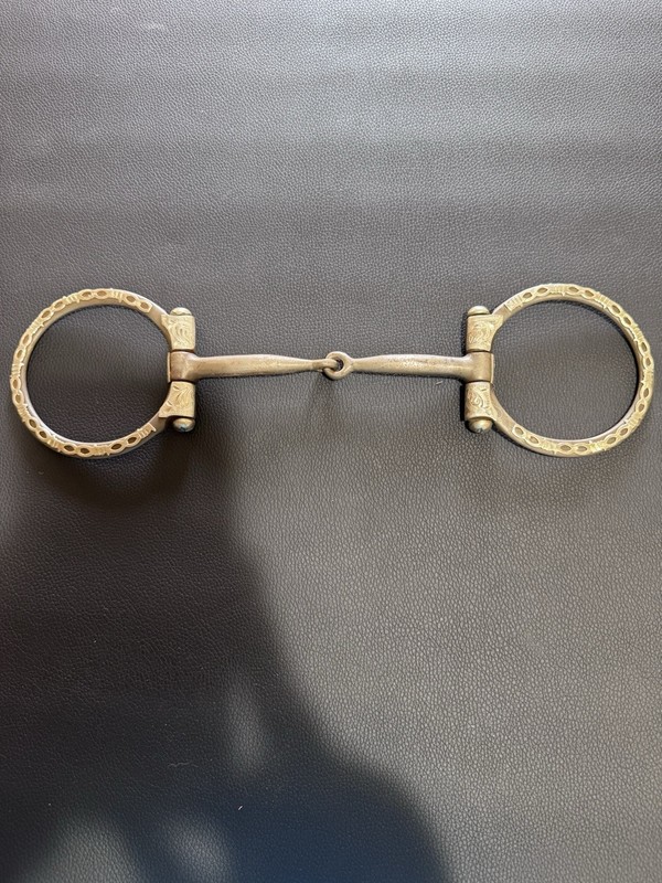 SILVER BARBED WIRE Brown Steel SNAFFLE horse bit