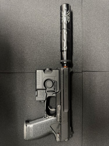 Tokyo Marui MK23 SOCOM Fixed Slide Airsoft w/ LAM, Suppressor & Magazine