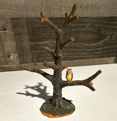 VTG Lemax  Halloween Tree Figurines Owl & Jack-o'-Lantern