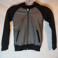 Nike Girls Star Black Pink Zip Up Hoodie Size 6