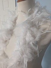 60g White Feather Boa 2 Yards Fluffy Boas for Party Wedding Xmas Tree Decoration