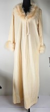 Rare TRUE VINTAGE 1960s Original LORI TILL Housecoat Robe Fur Trim TALON ZIPPER