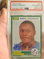 1989 Score - 1989 Rookie Barry Sanders #257 (RC) Auto PSA 10