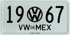 Volkswagen VW de México 1967 estilo vintage autobús bug kombi matrícula Vocho