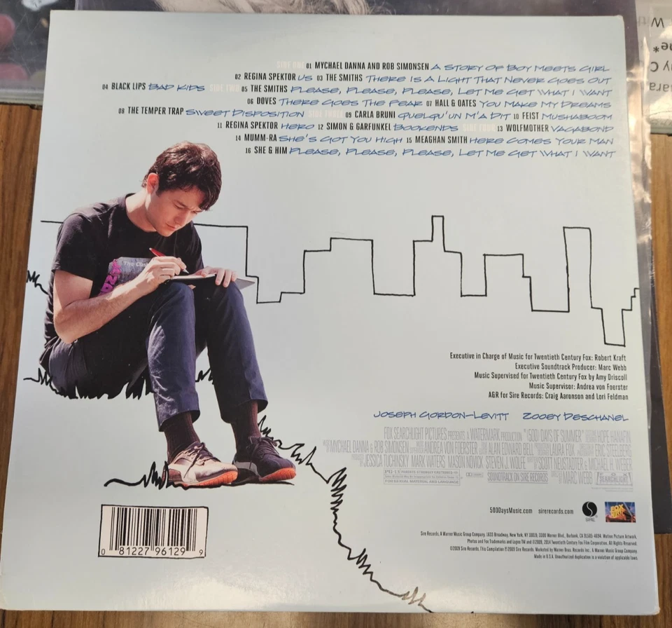 500 Days Of Summer Used NM VG+ RARE Translucent Yellow Colored Vinyl X2 LP 2009 - Image 2 of 4