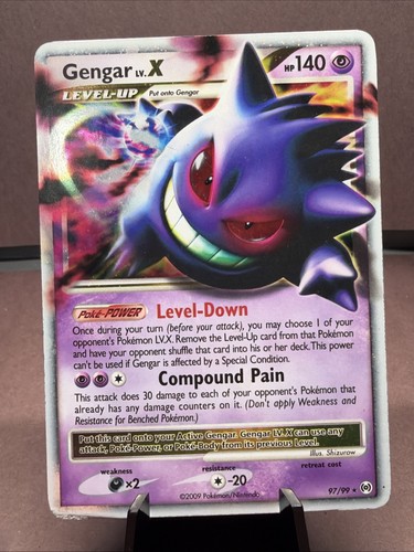 Pokemon TCG Gengar LV.X 97/99 Arceus Holo Ultra Rare Holo Level Up MP-/HP