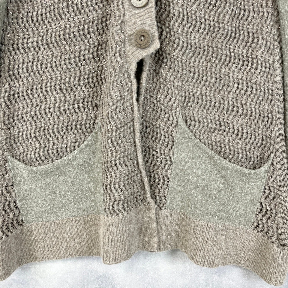 Cardigã feminino Free People suéter médio mínimo aconchegante texturizado neutro indie - Imagem 3 de 4