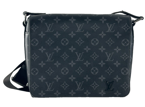 Louis Vuitton District PM Messenger Bag in Monogram Eclipse Canvas, Black