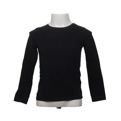 H&M, Langarmshirt, Größe: 110/116, Schwarz, Baumwolle/Elasthan, Einfarbig #pEO