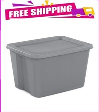 UPC 073149218681 product image for Sterilite Large Storage Bin, 18 Gallon Plastic Storage Container with Snap-On Li | upcitemdb.com