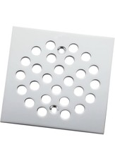 Square 4-1/4 Inch Screw-in Shower Drainer Cover Stainless Steel Floor Drain