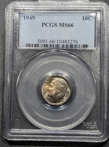 1949-P Roosevelt Dime Pcgs MS/66 Better Date Awesome Eye Appeal