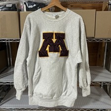 VTG 90's Champion Reverse Weave University of Minnesota 'M' Gray XXL Embroidered
