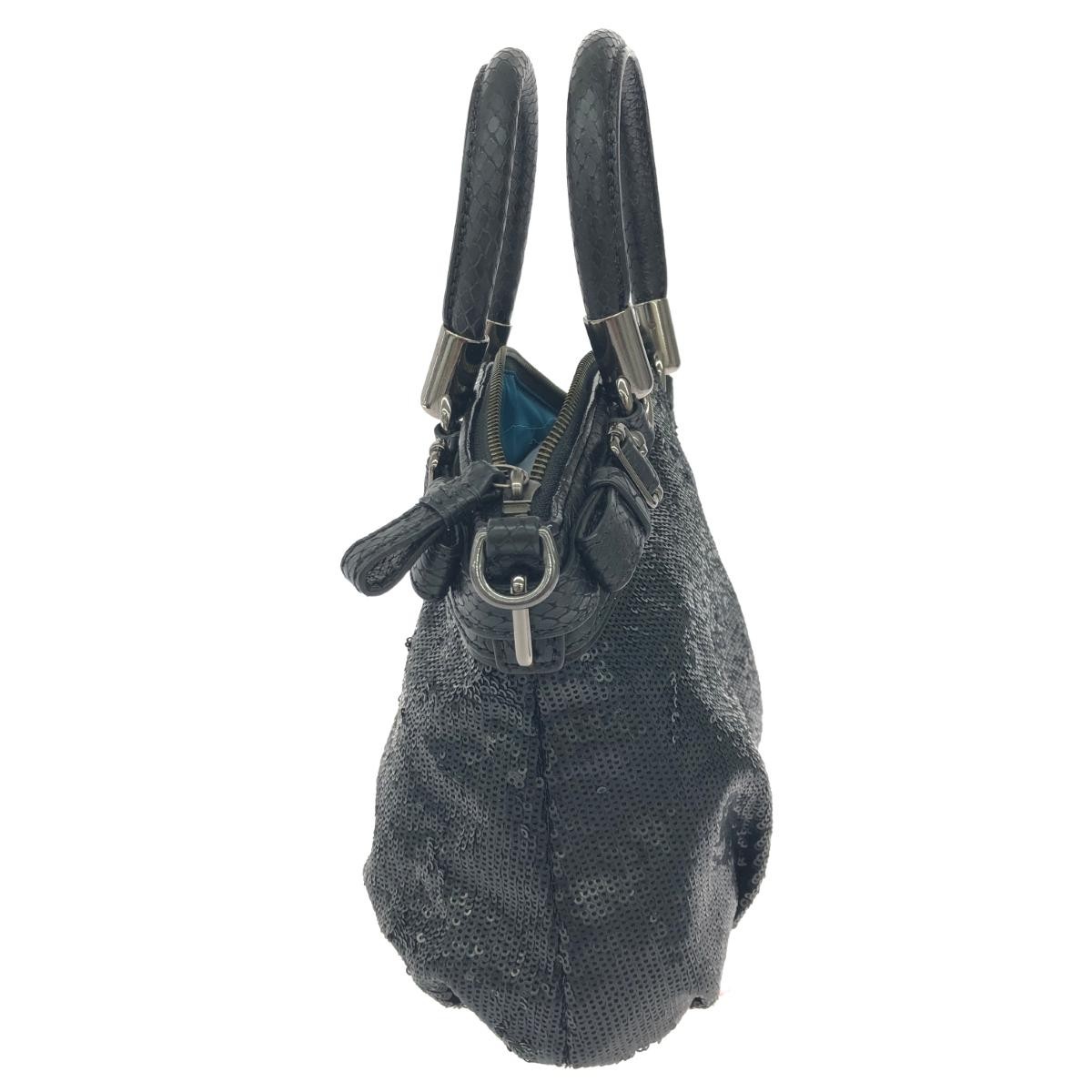 COACH 2WAY Bag Python Embossed x Sequin Black Wom… - image 3
