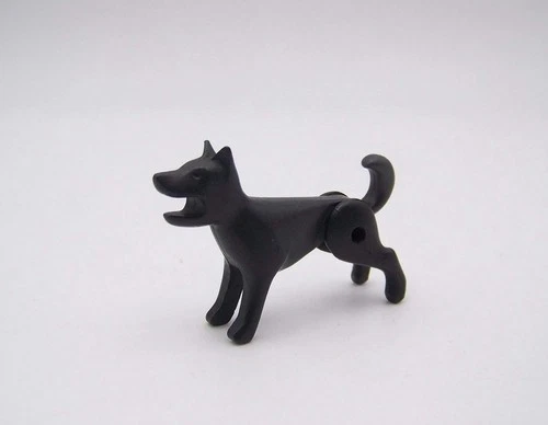 Playmobil (L5203) Middle Ages - Vintage Open Mouth Black Dog 3444 3448 3567