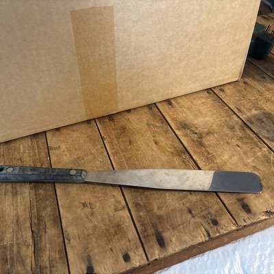 Vintage EKCO Flint Stainless 12.5  Vanadium Icing Spreader Spatula Black Handle