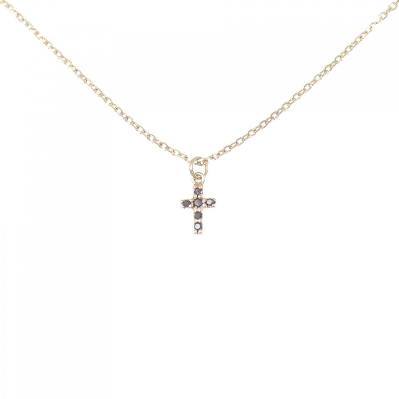 Authentic Agate Cross Diamond Necklace 0.03CT #230-000-337-0017