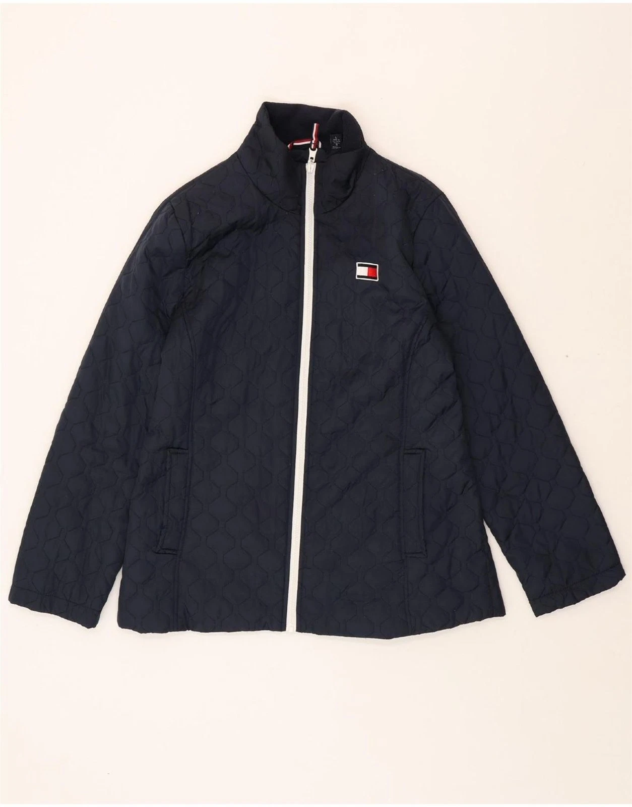 TOMMY HILFIGER Mens Quilted Jacket UK 40 Large Navy Blue Polyester BJ10