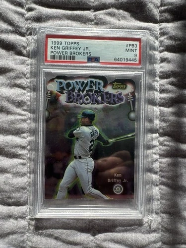1999 Topps Ken Griffey POWER BROKERS PSA9 Mint. Die cut Tops 90s insert THE KID￼