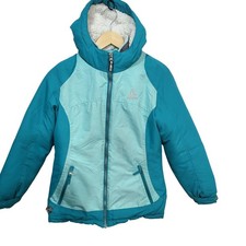 Gerry Kids Girls Winter Ski Snow Jacket Teal Blue Puffer Hooded Size M 10 12